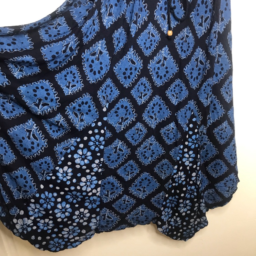Free People Blue Printed Sleeveless KeyHole Dress - Picture 4 of 6
